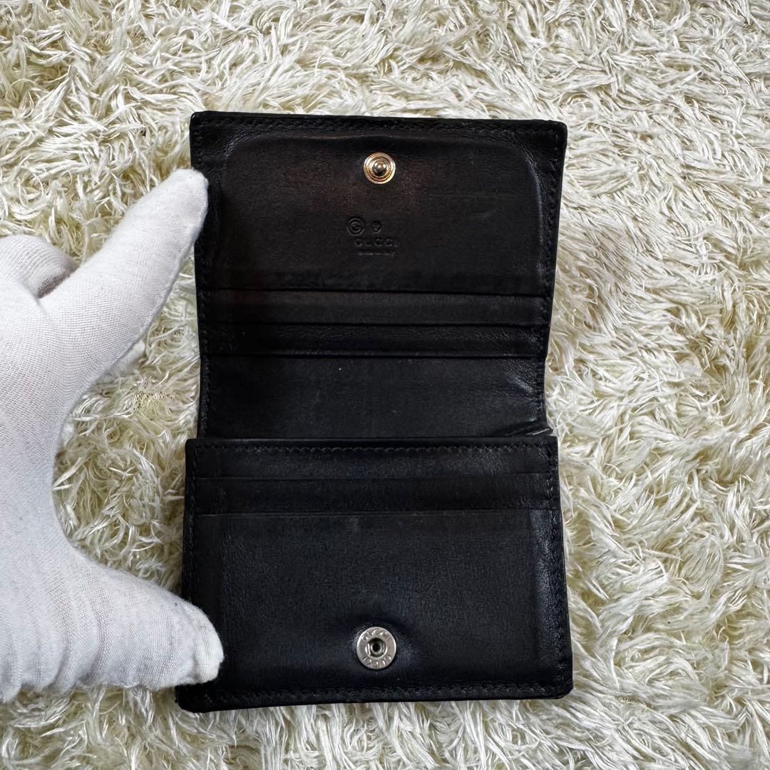 大人気✨グッチ　二つ折り財布　マイクロシマ　レザー　GG 本革　544474