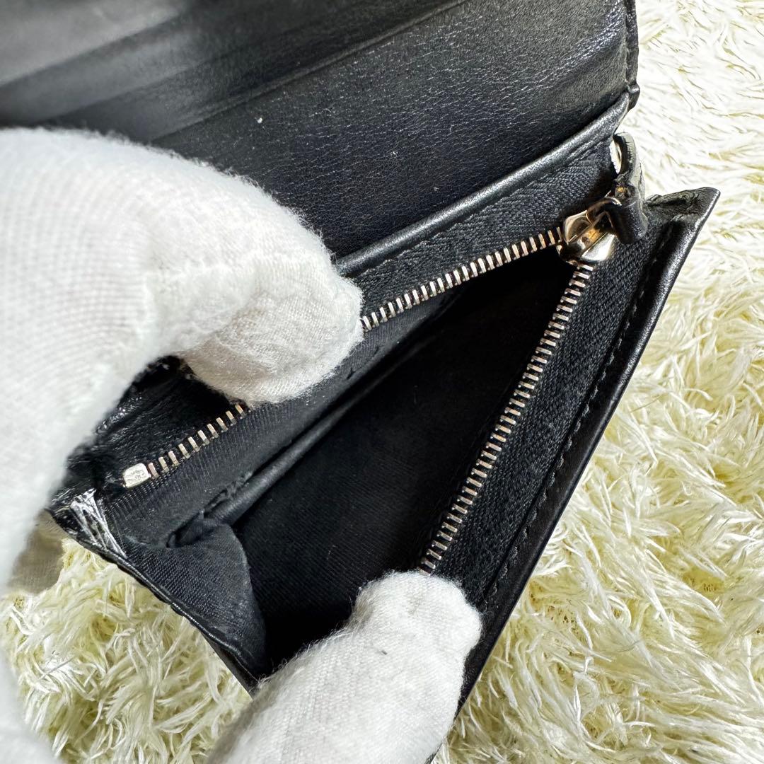 大人気✨グッチ　二つ折り財布　マイクロシマ　レザー　GG 本革　544474