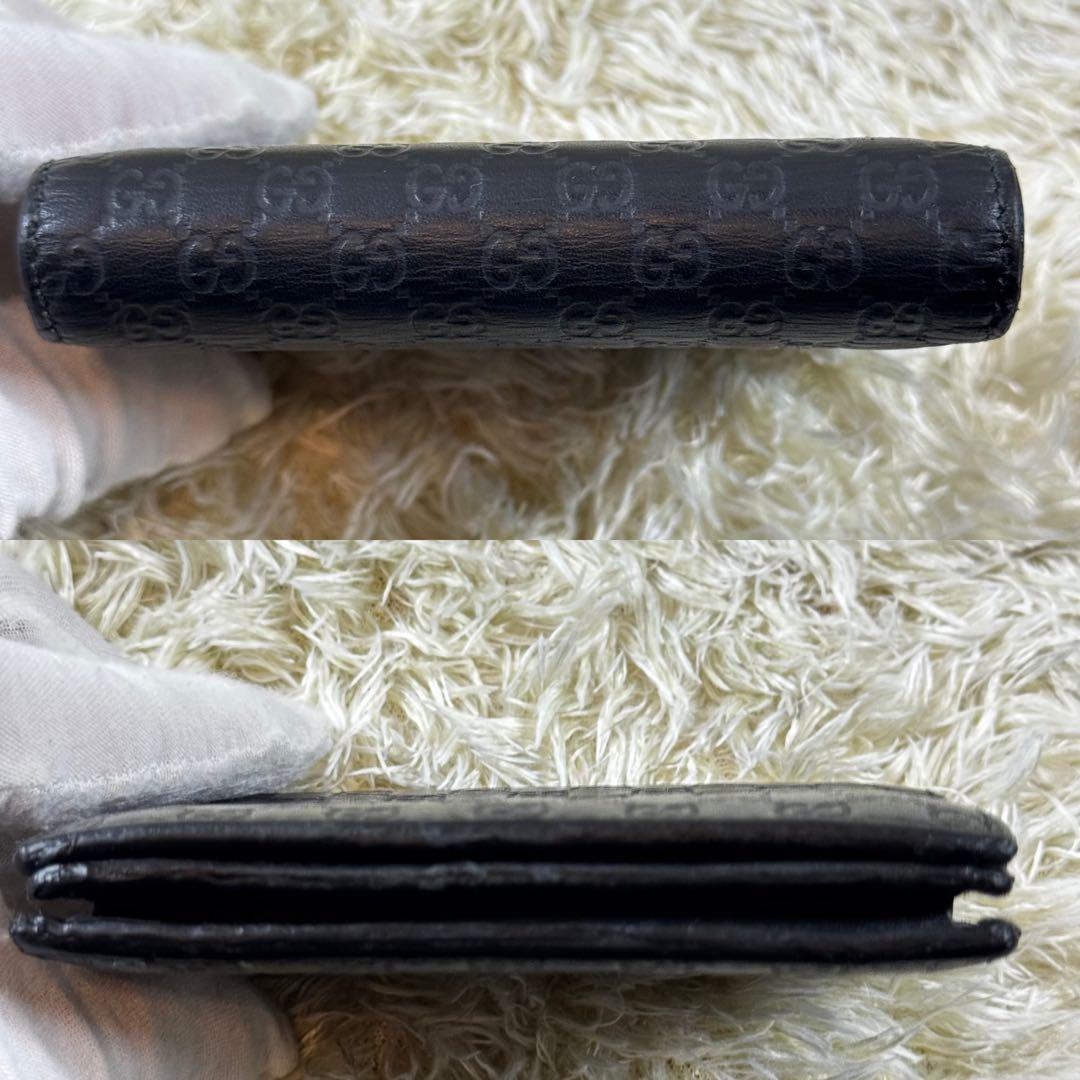 大人気✨グッチ　二つ折り財布　マイクロシマ　レザー　GG 本革　544474