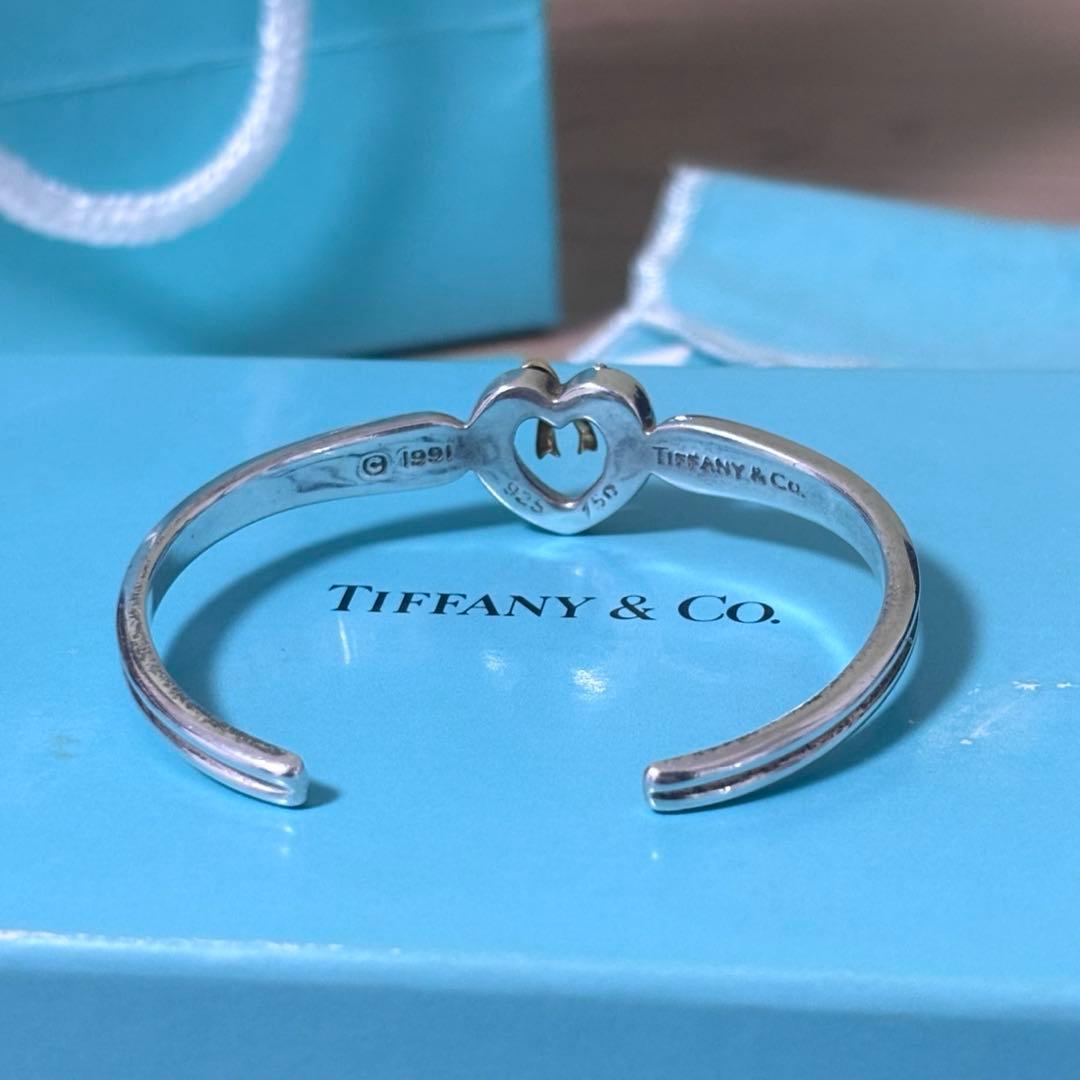 【希少】TIFFANYティファニー バングル ハート リボン