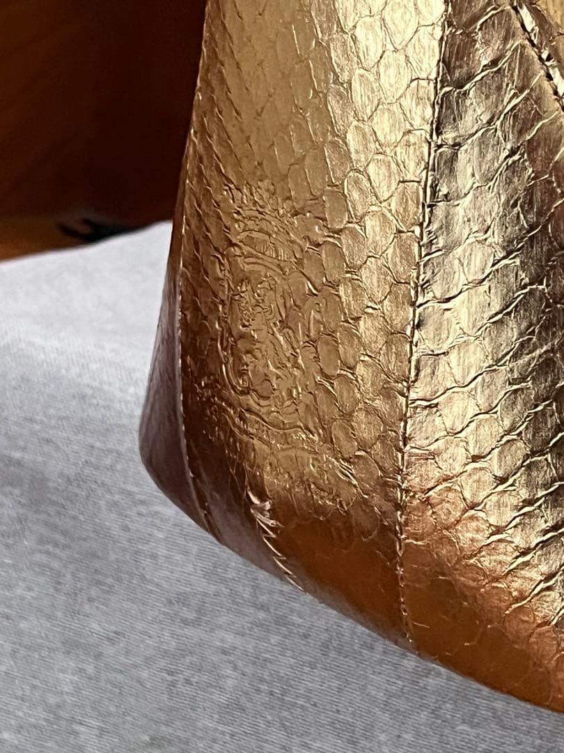 【新品同様】新作ADMJ スネークレザー/ステラモチーフノーブルファスナートート