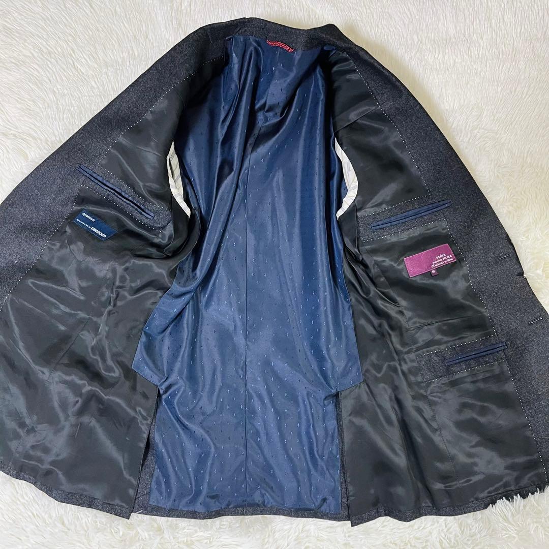 美品 ムッシュニコル エクストラ×ルイジボット シルク混 スーツ グレー 46