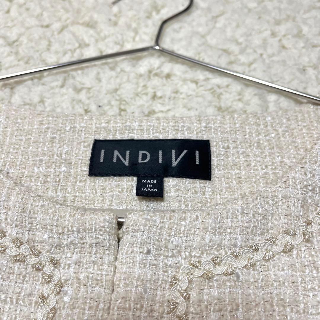未使用 大きいサイズ INDIVI ノーカラージャケット 42 セレモニー