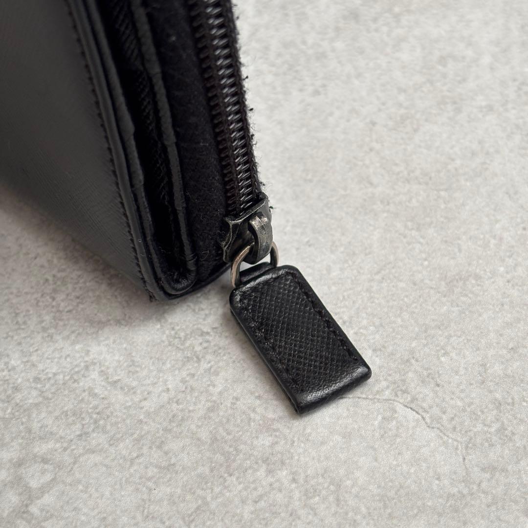 値下げ済み PRADA コンパクトウォレット サフィアーノレザー ブラック