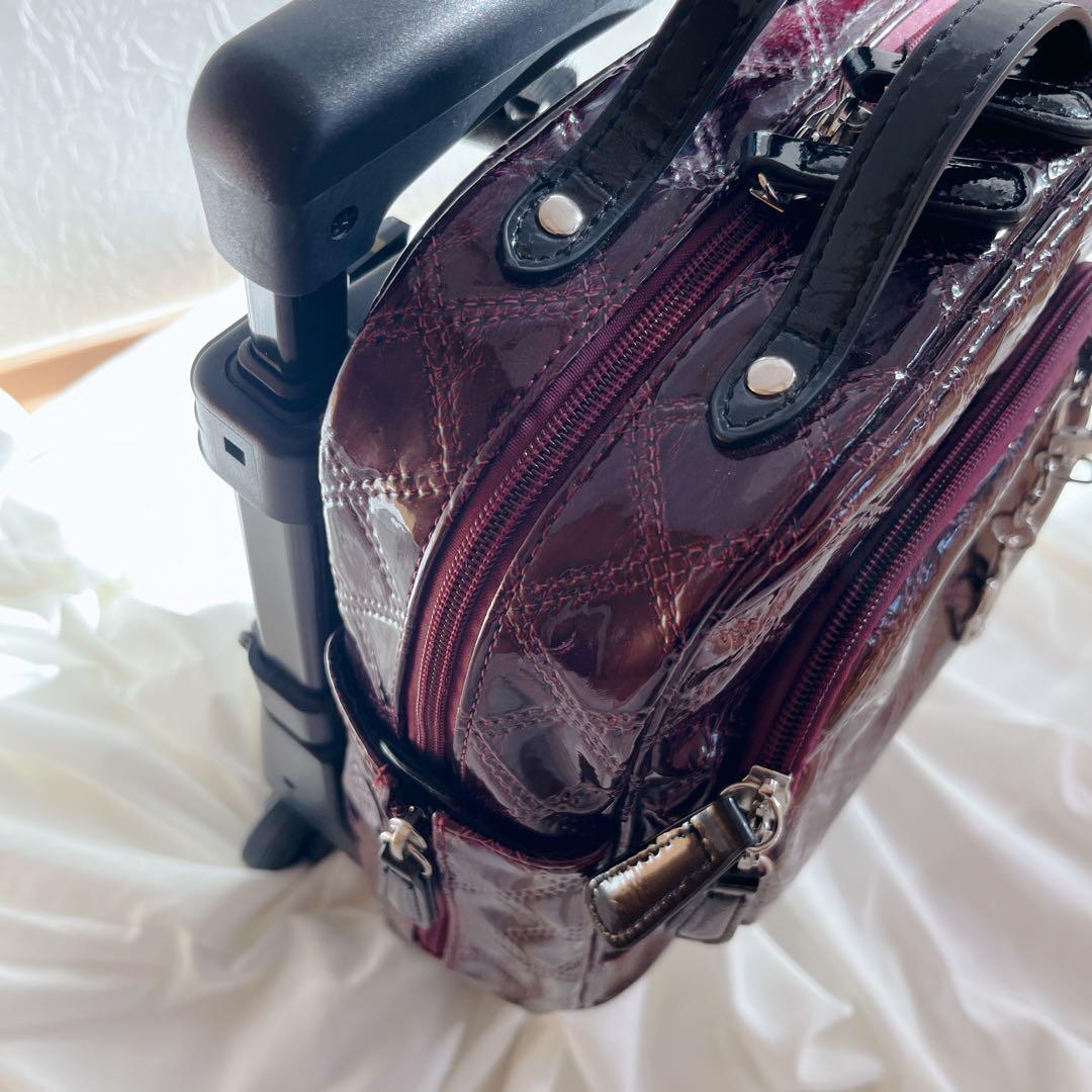 美品‼️SWANY スワニー エマイロ　ボルドー　キャリー　ショッピングバッグ