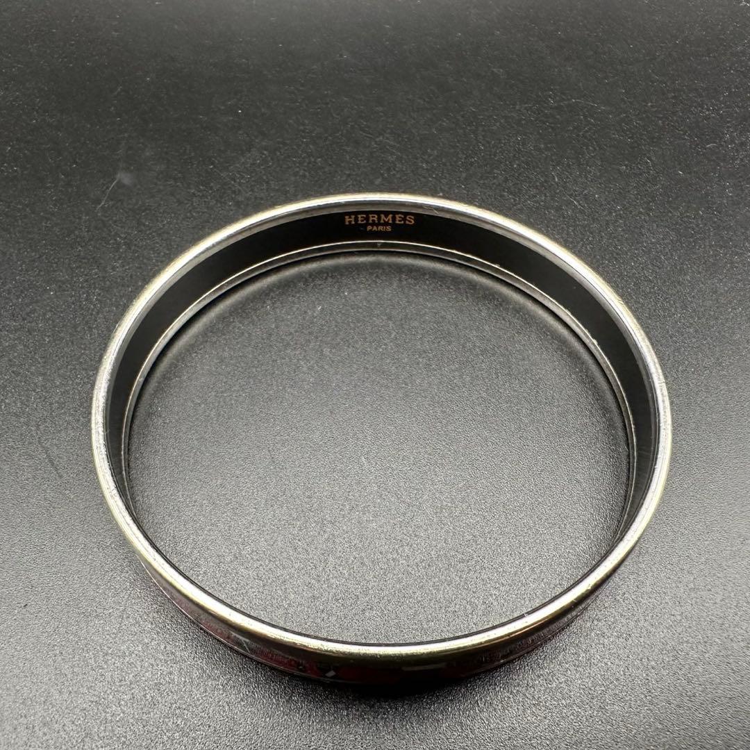 極美品✨　エルメス　バングル　エマイユ　七宝焼　シルバー　884