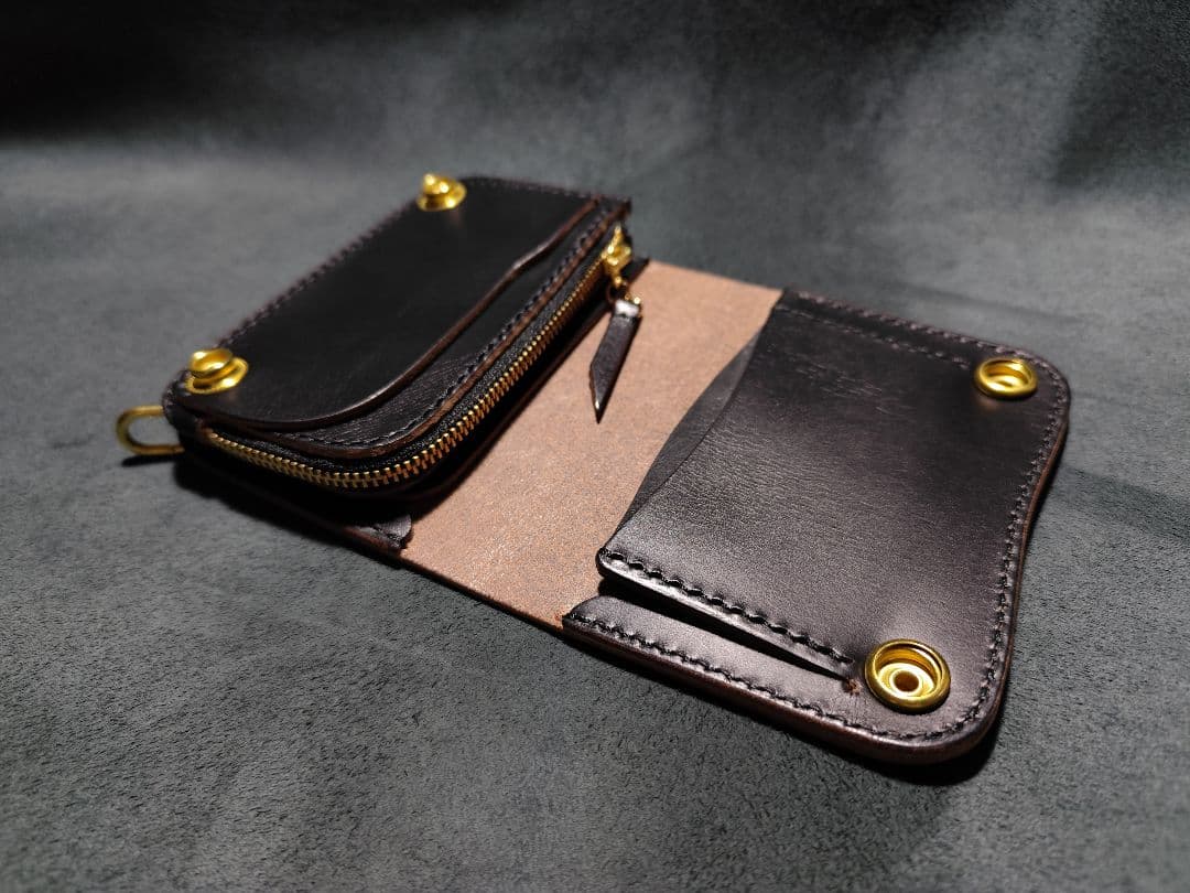 HORWEENクロムエクセル ショートトラッカーウォレット　ブラック　⑭