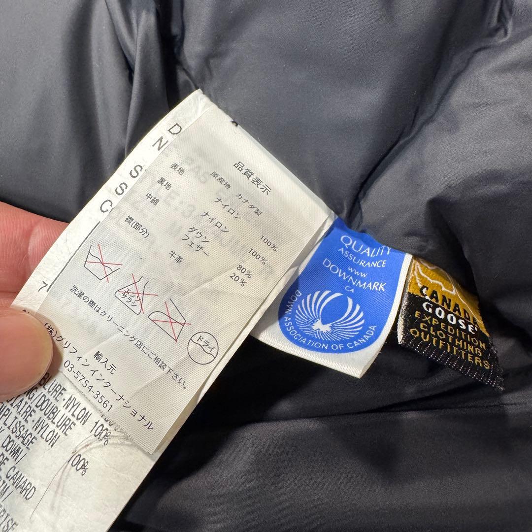 カナダグース　ダウンベスト　レザー　切替　Mサイズ　3424JML 黒