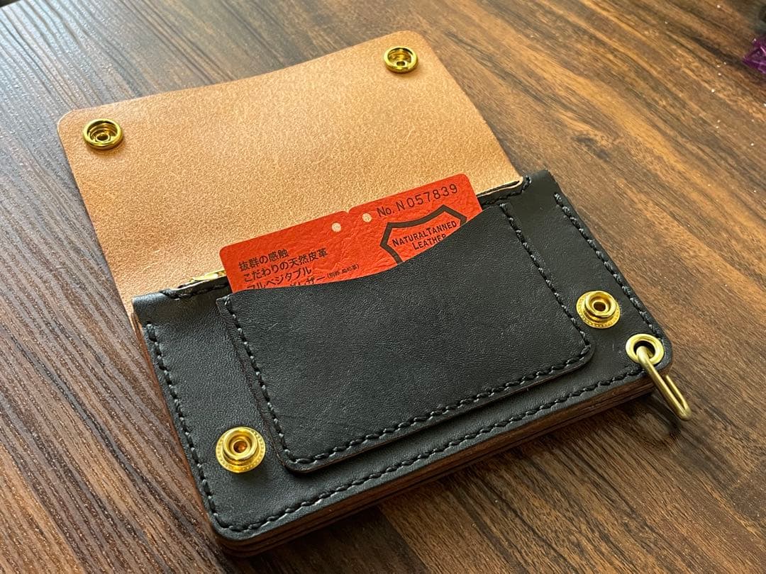 茶芯　トラッカーウォレット　栃木レザー 　001