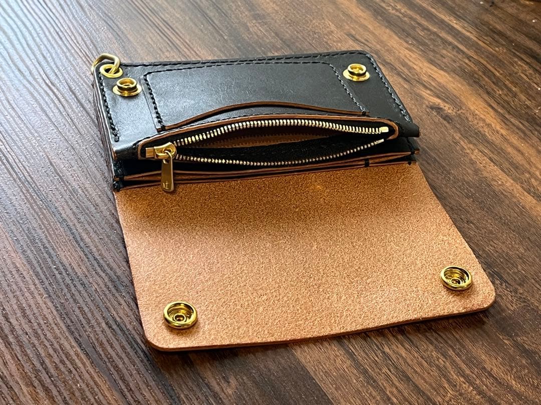 茶芯　トラッカーウォレット　栃木レザー 　001