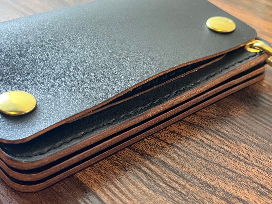 茶芯　トラッカーウォレット　栃木レザー 　001