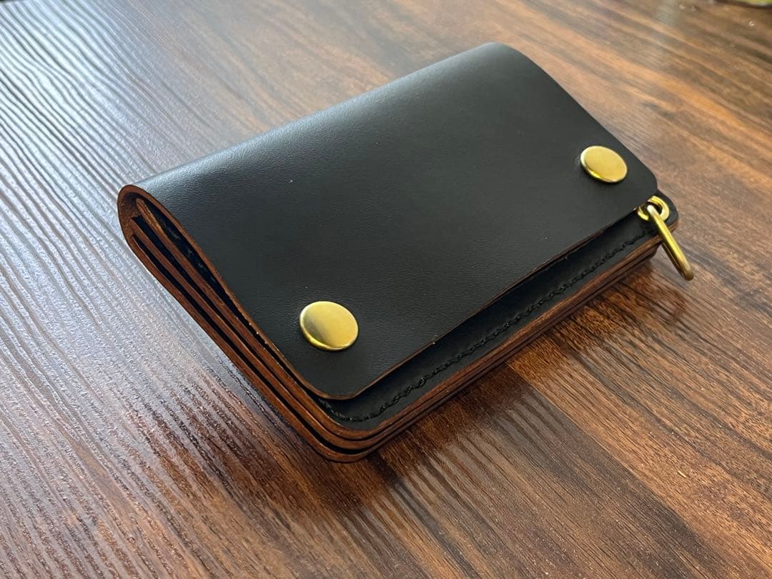 茶芯　トラッカーウォレット　栃木レザー 　001