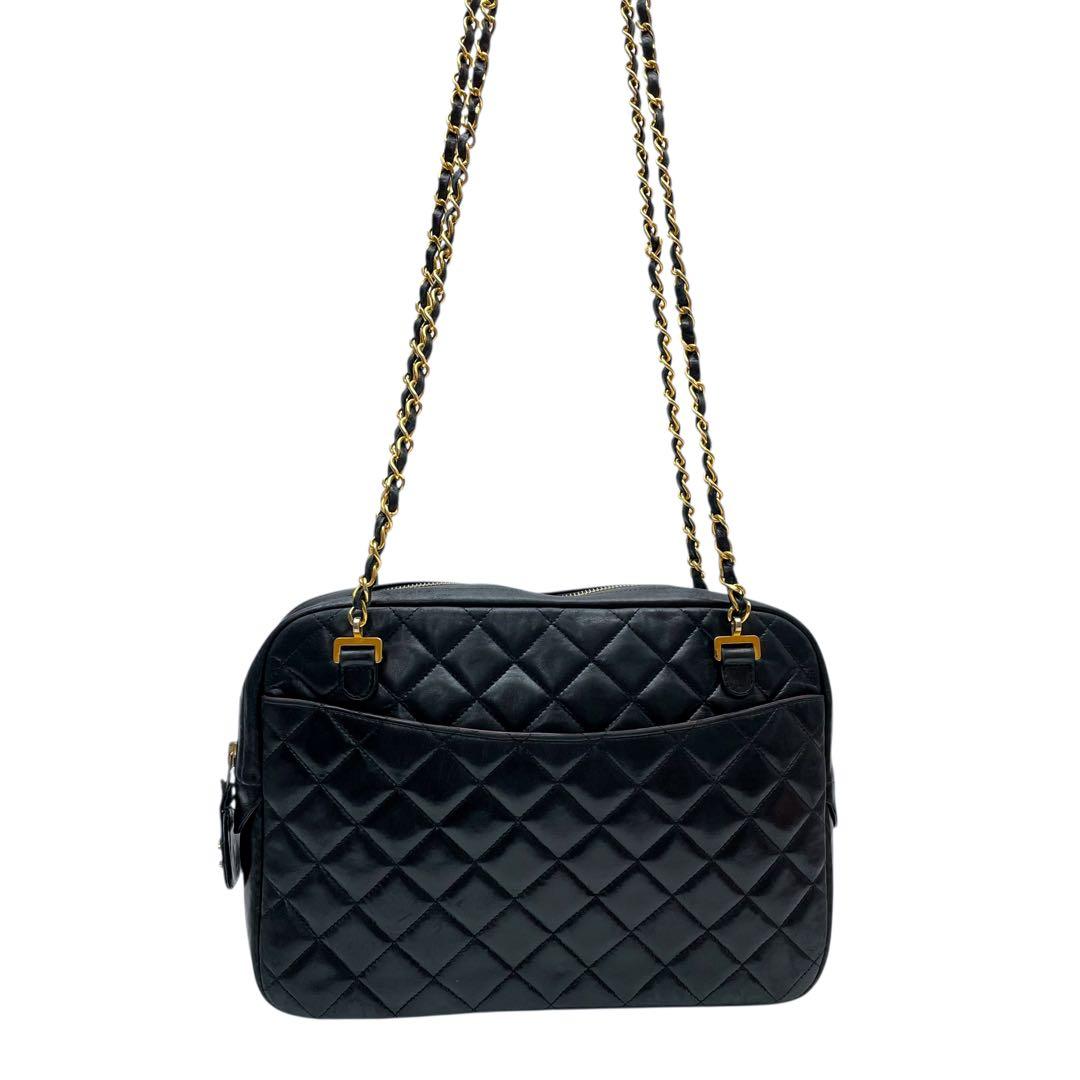 シャネル マトラッセ ラムスキン チェーン ショルダー トート バッグ レザー