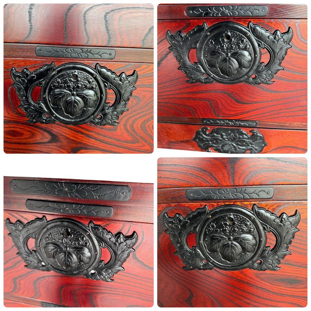 HR836 岩谷堂箪笥　4段4杯　鍵付き 南部鉄器　漆塗り最高級