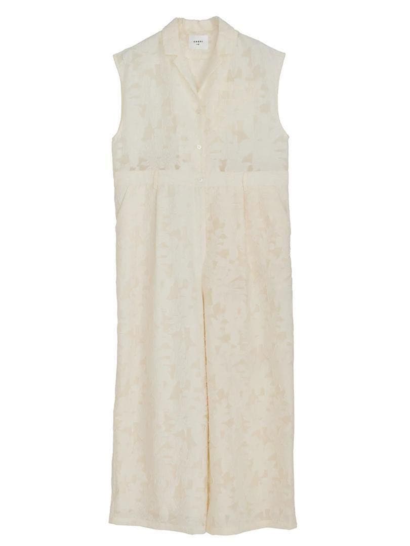 AMERI✨SHEER JACQUARD TAILORED ROMPERS S