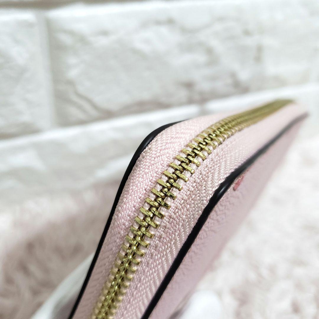 COACH コーチ 蝶々 バタフライ 花柄 ラウンドファスナー長財布 美品