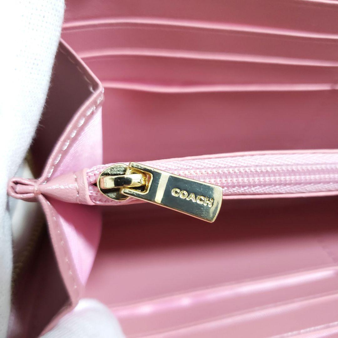 COACH コーチ 蝶々 バタフライ 花柄 ラウンドファスナー長財布 美品