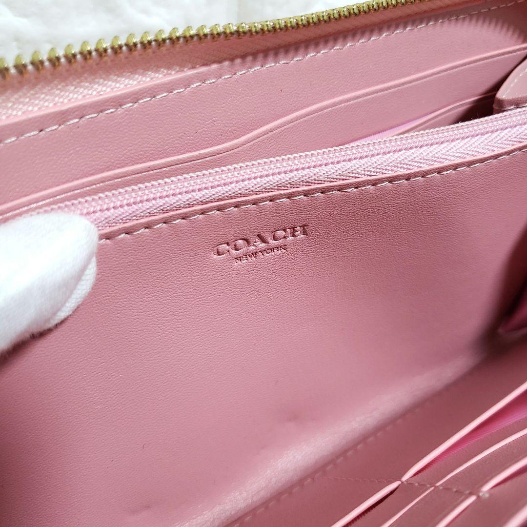 COACH コーチ 蝶々 バタフライ 花柄 ラウンドファスナー長財布 美品