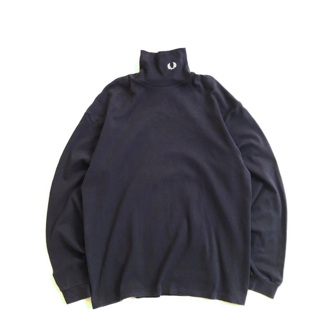 FRED PERRY×BEAMS 別注 タートルネック Tシャツ 月桂樹ロゴ刺繍