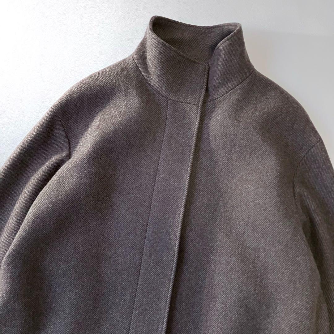 極美品 ユナイテッドアローズ スタンドカラーコート 定価4.6万円 ウール 茶色