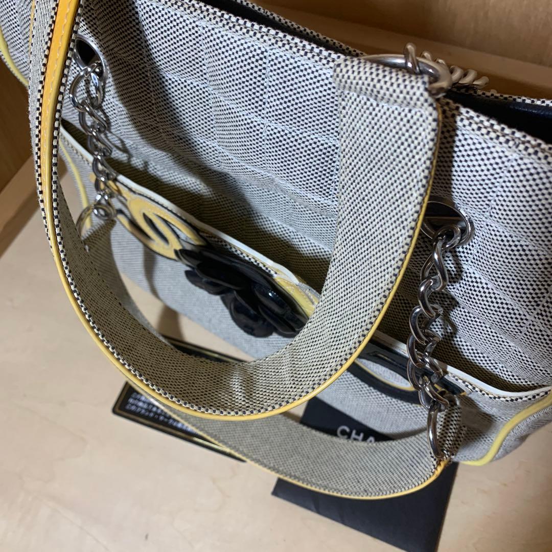 CHANEL シャネル カメリア NO5 チョコバー チェーントート グレー