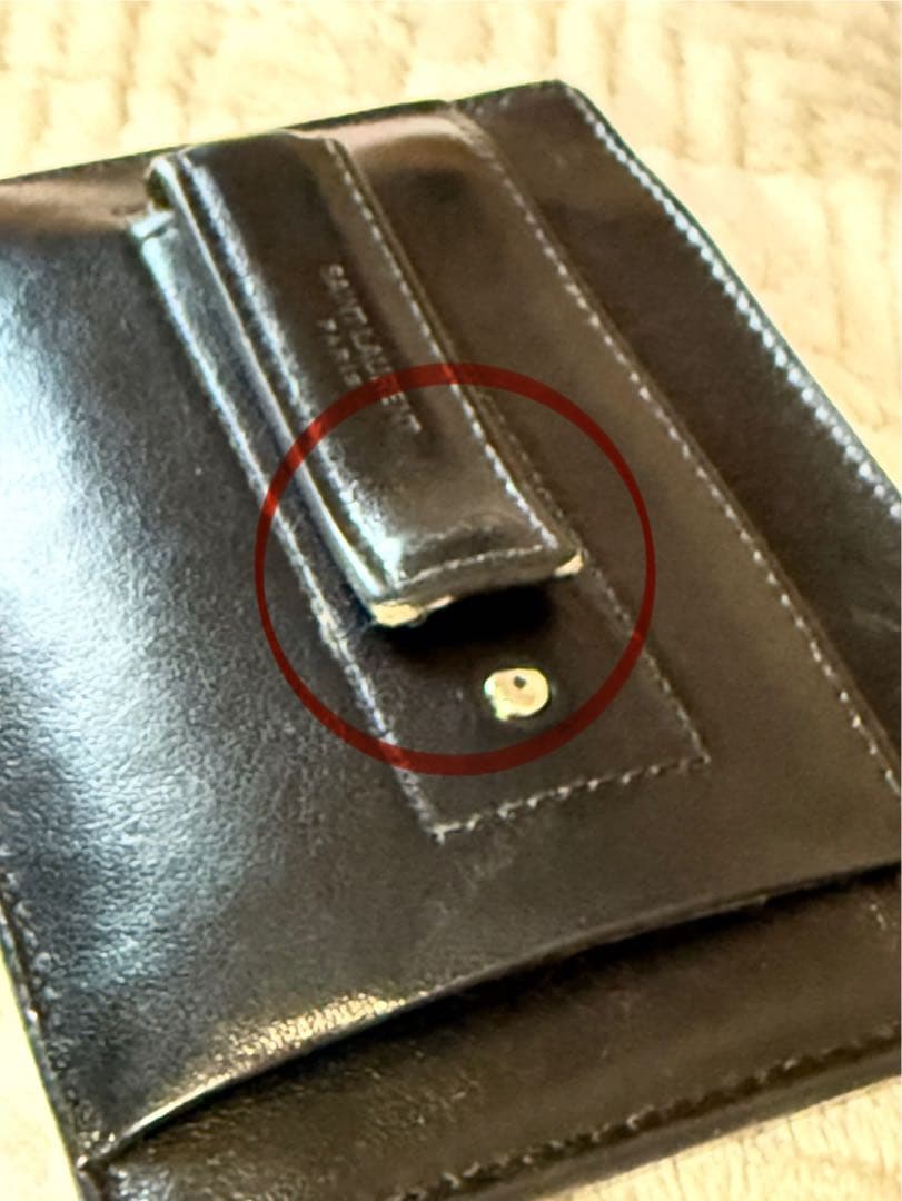 【定価6万円超】SAINT LAURENT ブラックレザー マネークリップ