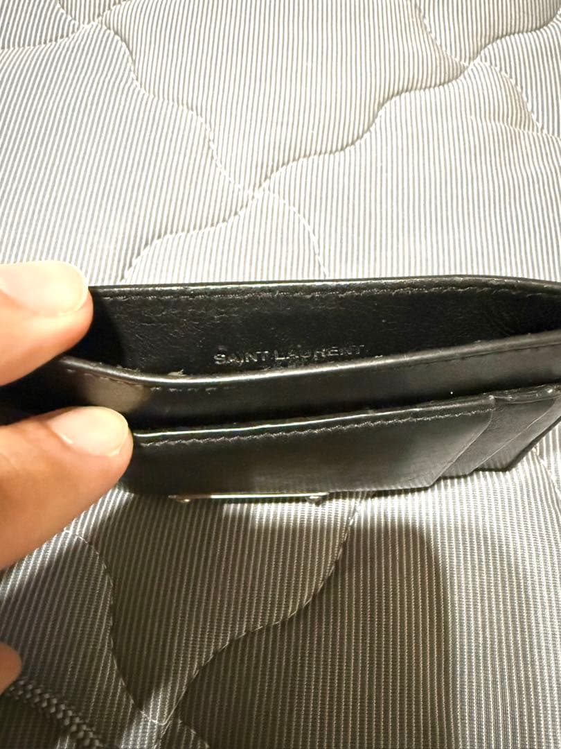 【定価6万円超】SAINT LAURENT ブラックレザー マネークリップ