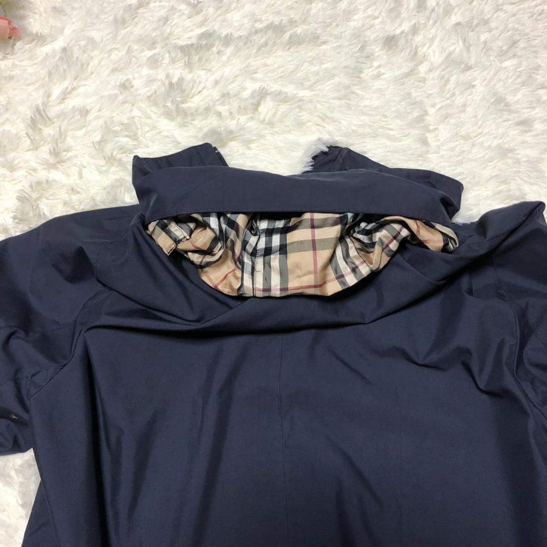★Burberry★ ステンカラーコート ノバチェック ネイビー XL