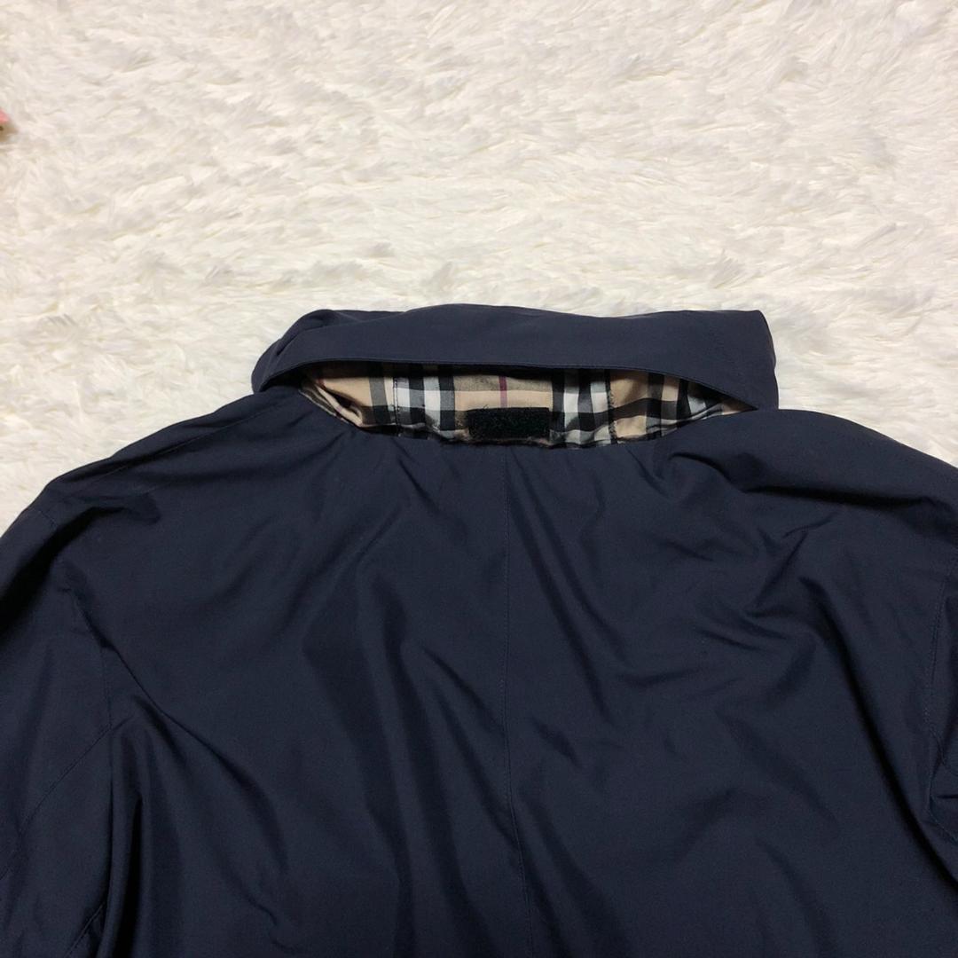 ★Burberry★ ステンカラーコート ノバチェック ネイビー XL