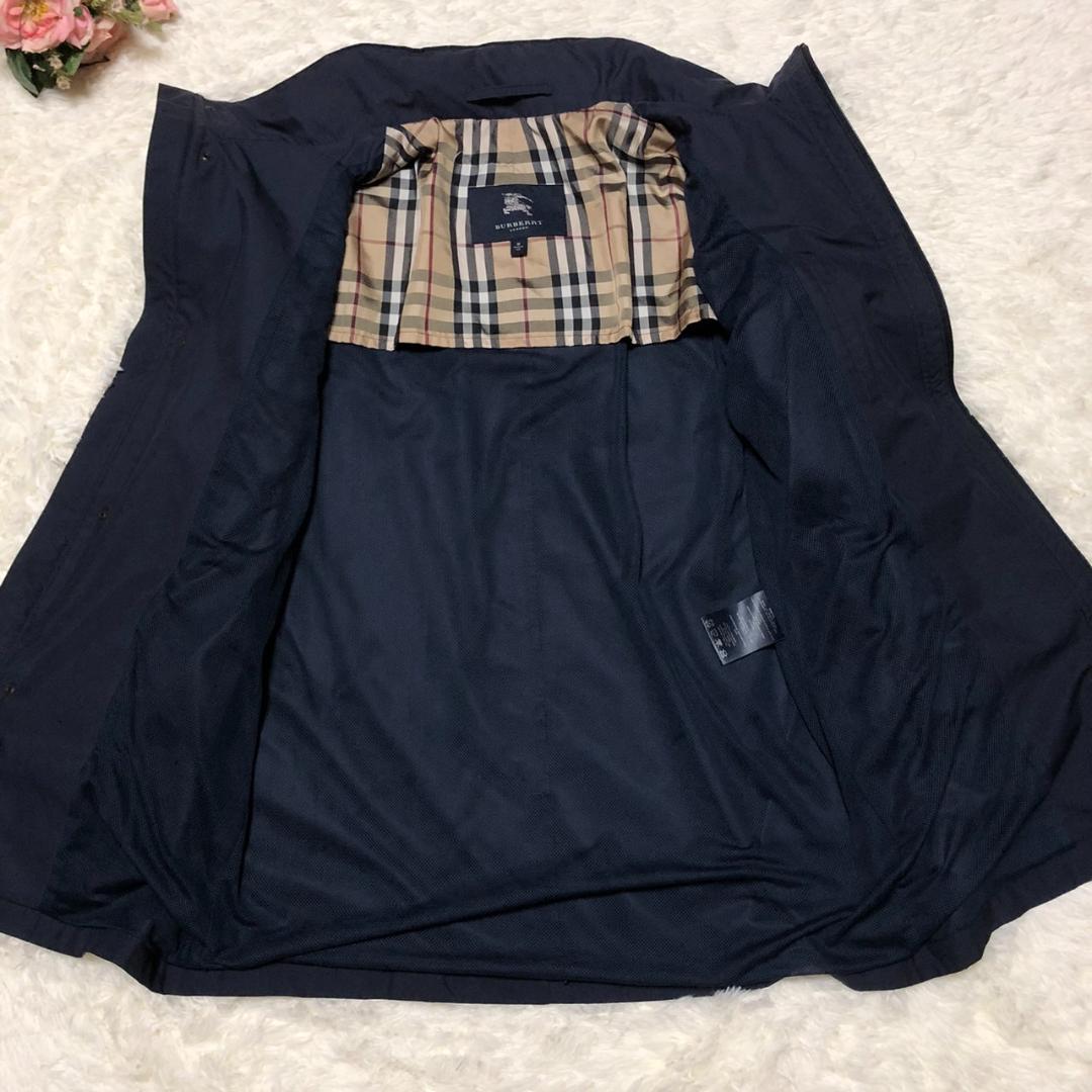 ★Burberry★ ステンカラーコート ノバチェック ネイビー XL