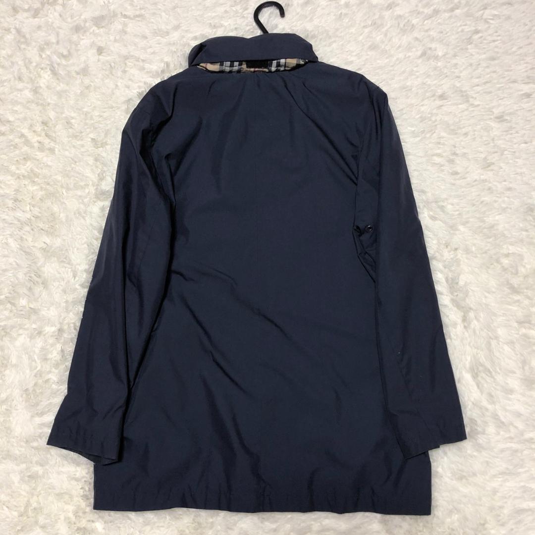 ★Burberry★ ステンカラーコート ノバチェック ネイビー XL