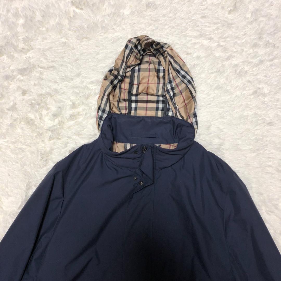 ★Burberry★ ステンカラーコート ノバチェック ネイビー XL