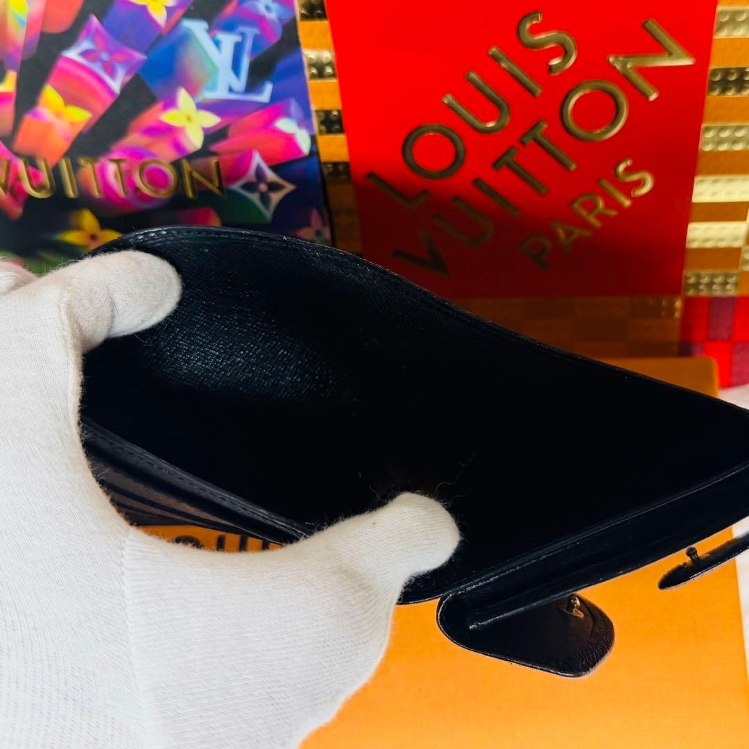 【セール！】ルイヴィトン エピ 二つ折り財布 ポルトビエコンパクト 黒 ブラック
