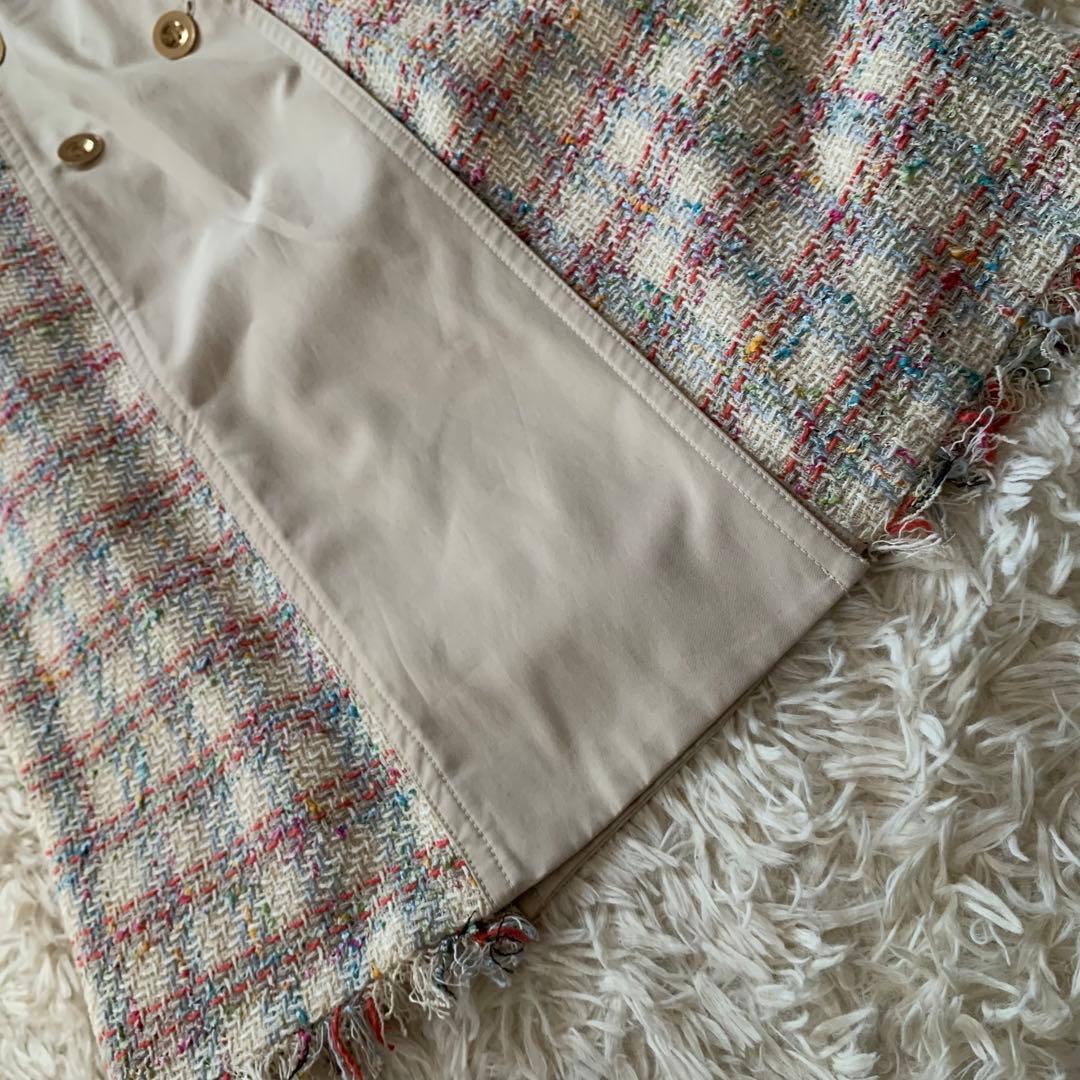 未使用級✨グレースコンチネンタル 現行 トレンチコート ツイード ベージュ