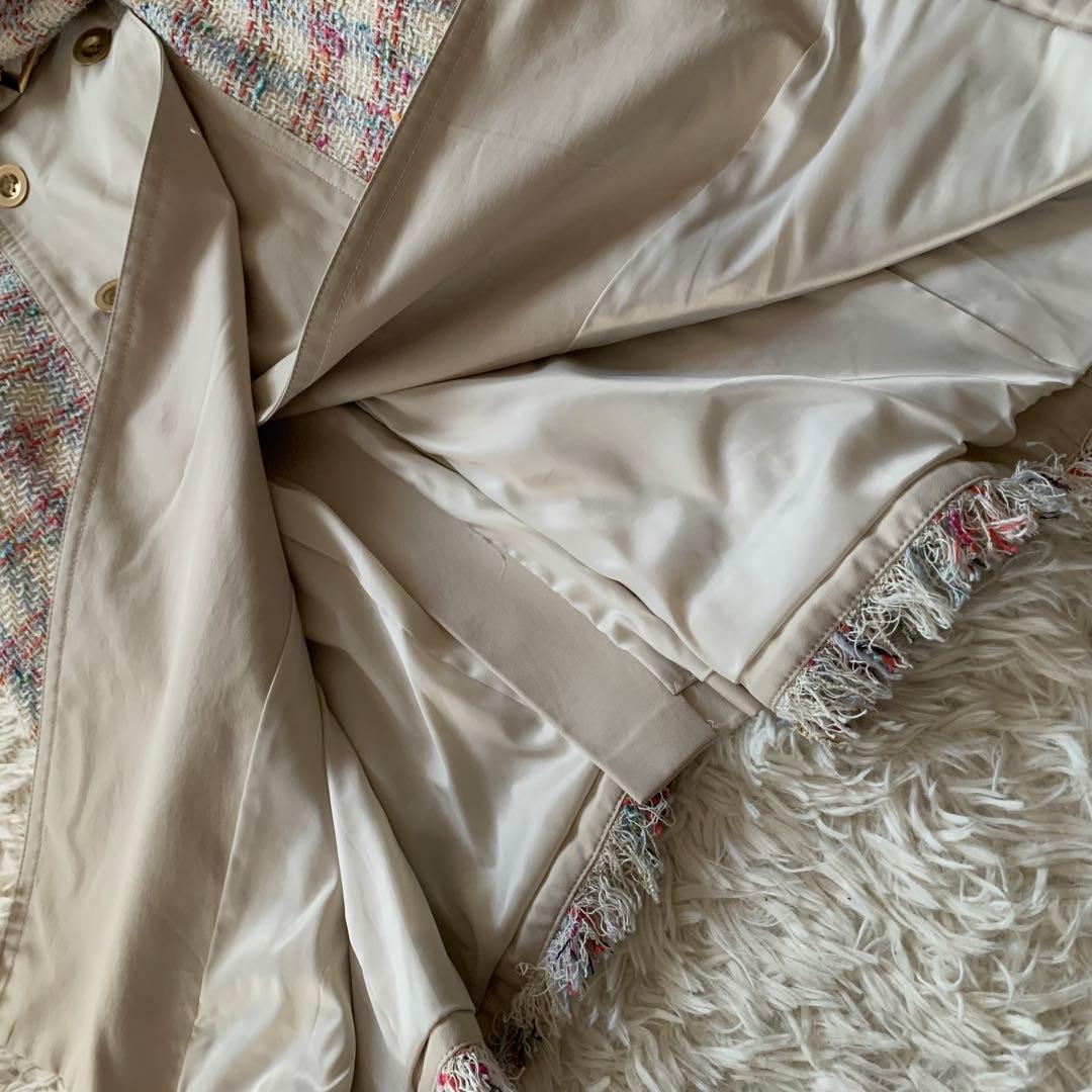 未使用級✨グレースコンチネンタル 現行 トレンチコート ツイード ベージュ