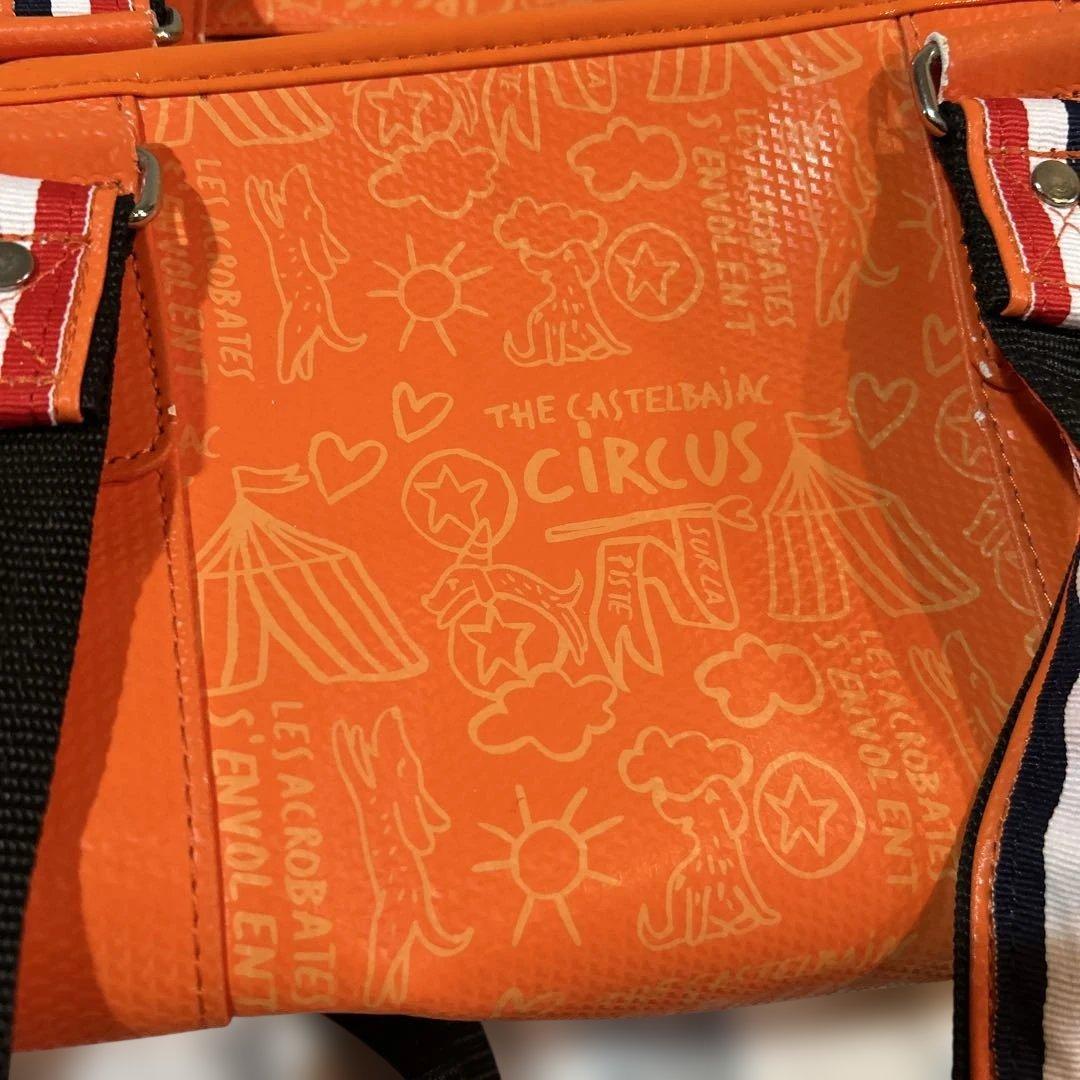 美品☆カステルバジャック　ゴルフ　ボストンバッグ　多機能　防水　オレンジ　肩紐付