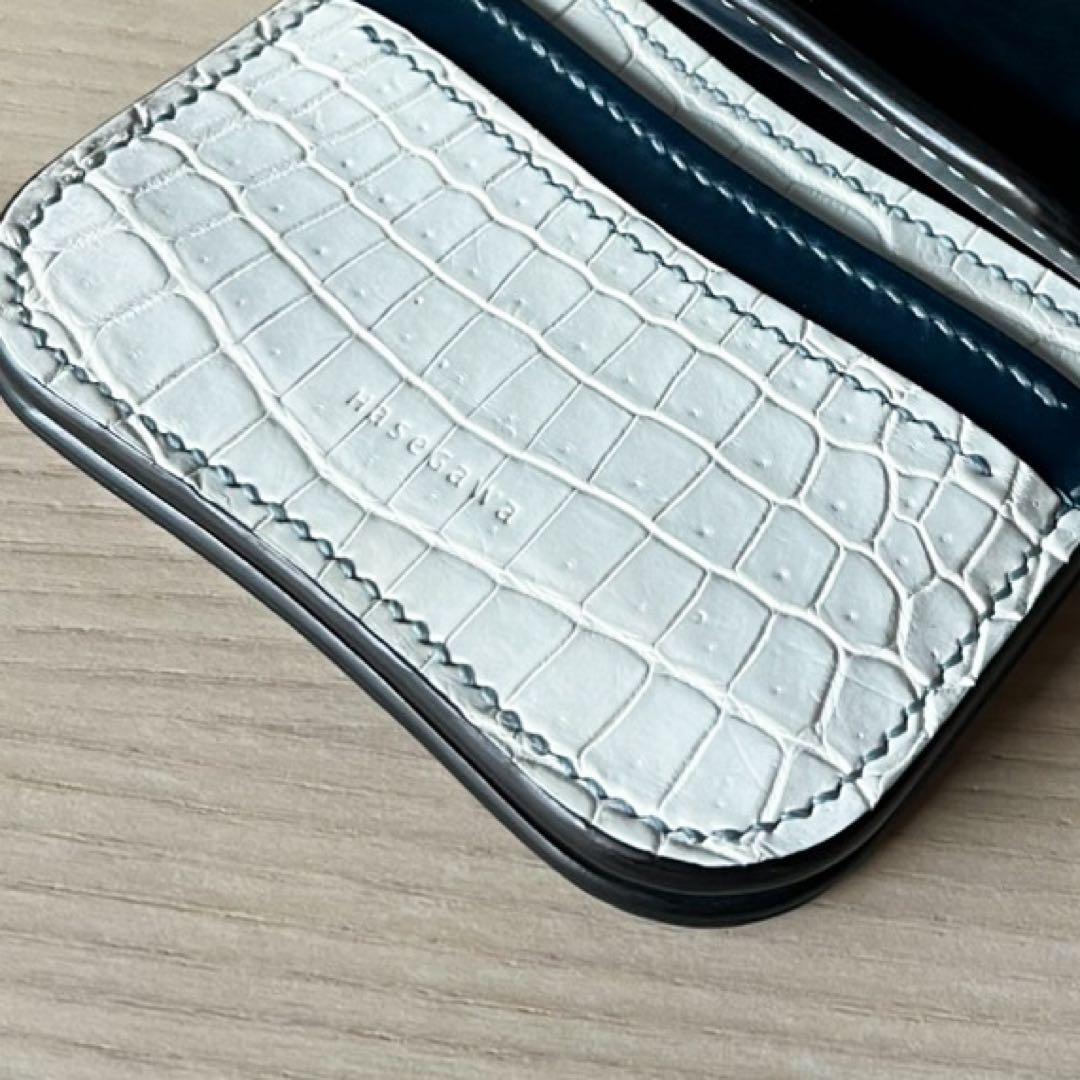 二つ折り財布 クロコダイル ポロサス ヒマラヤ コードバン