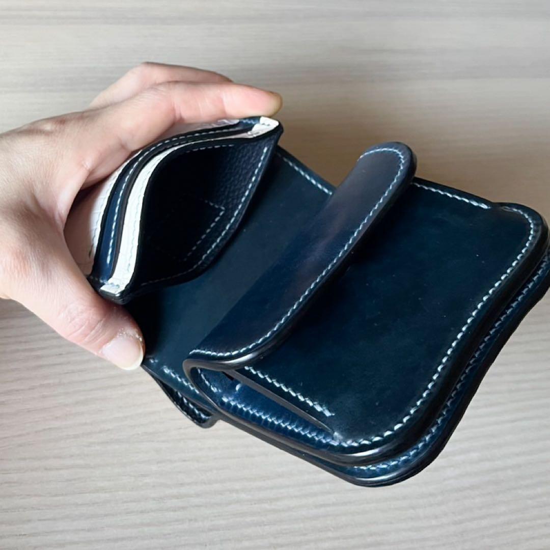 二つ折り財布 クロコダイル ポロサス ヒマラヤ コードバン