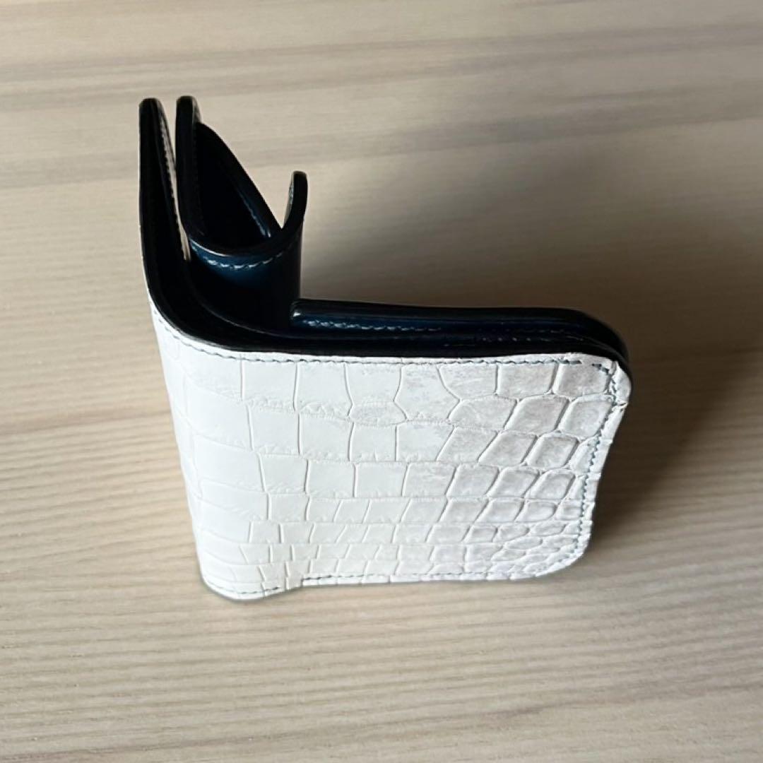 二つ折り財布 クロコダイル ポロサス ヒマラヤ コードバン