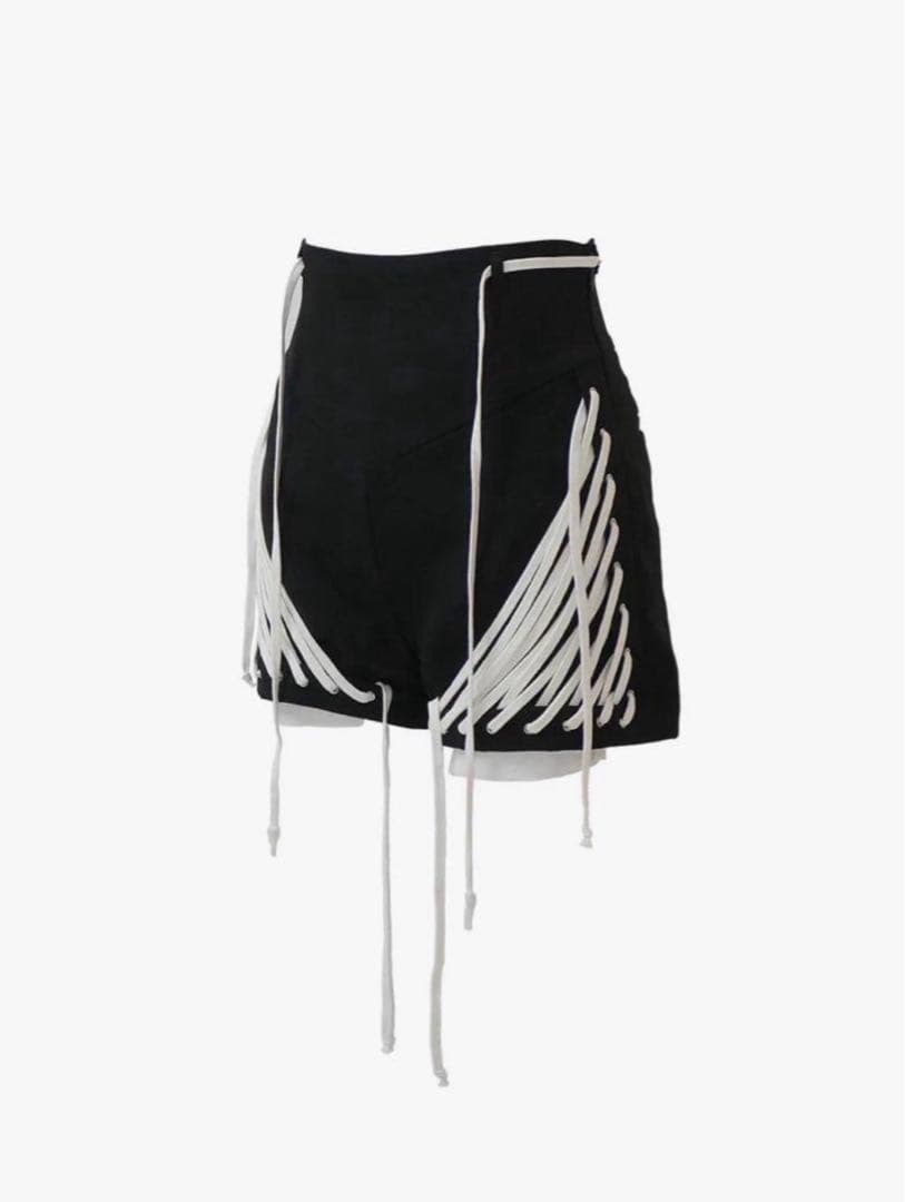 パンツ theredthread S lace up shorts black
