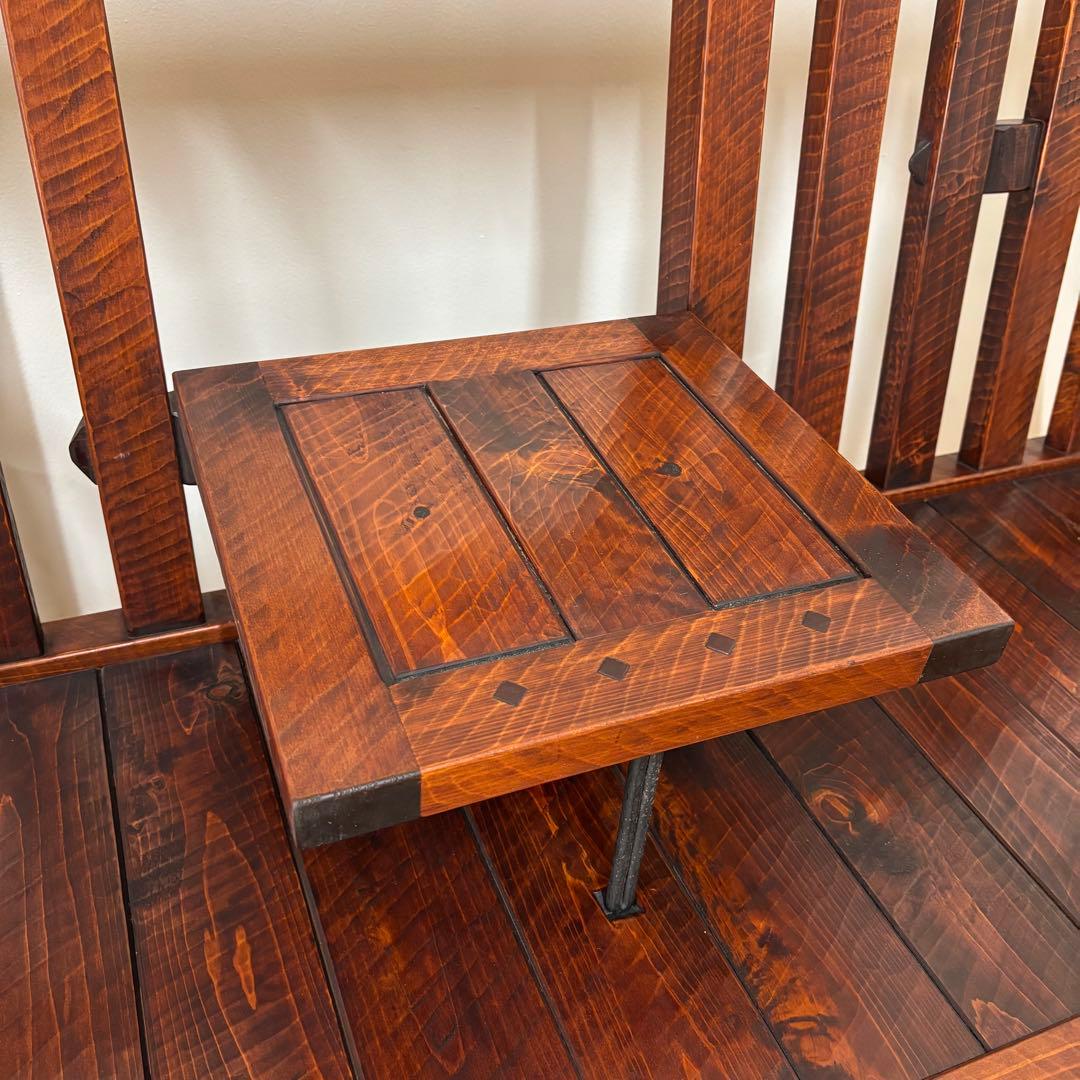 民芸家具　ベンチ　長椅子　机付き　アンティーク