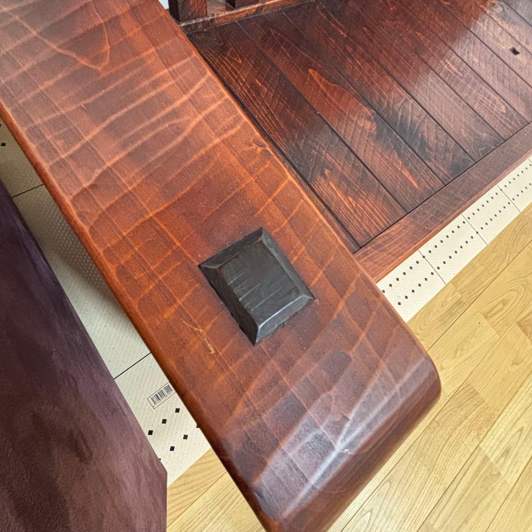 民芸家具　ベンチ　長椅子　机付き　アンティーク