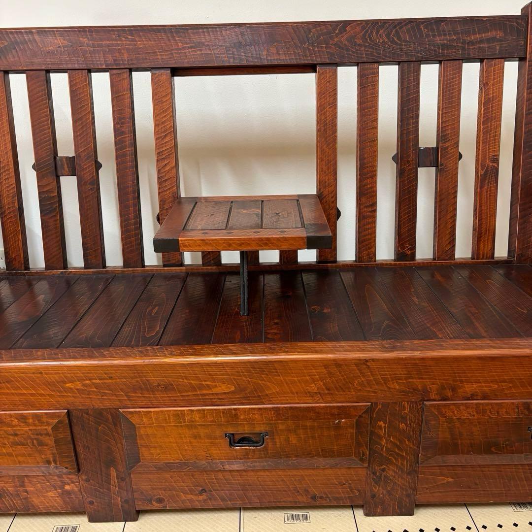 民芸家具　ベンチ　長椅子　机付き　アンティーク