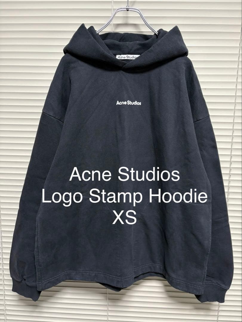 新品《 ACNE STUDIOS 》ロゴスタンプ フーディ XS ブラック