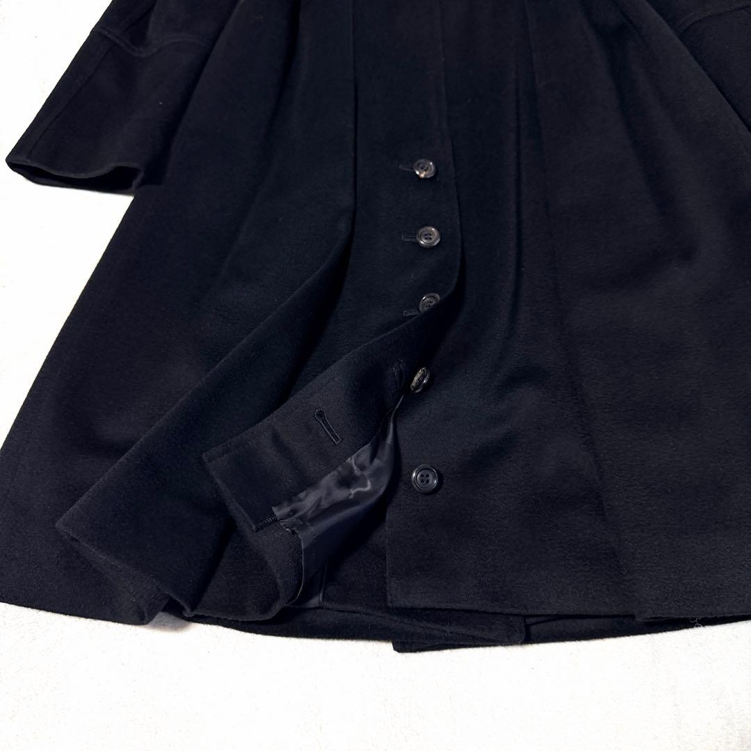 美品✨上質✨BURBERRY レディース ロングコート Aライン カシミヤ混 黒