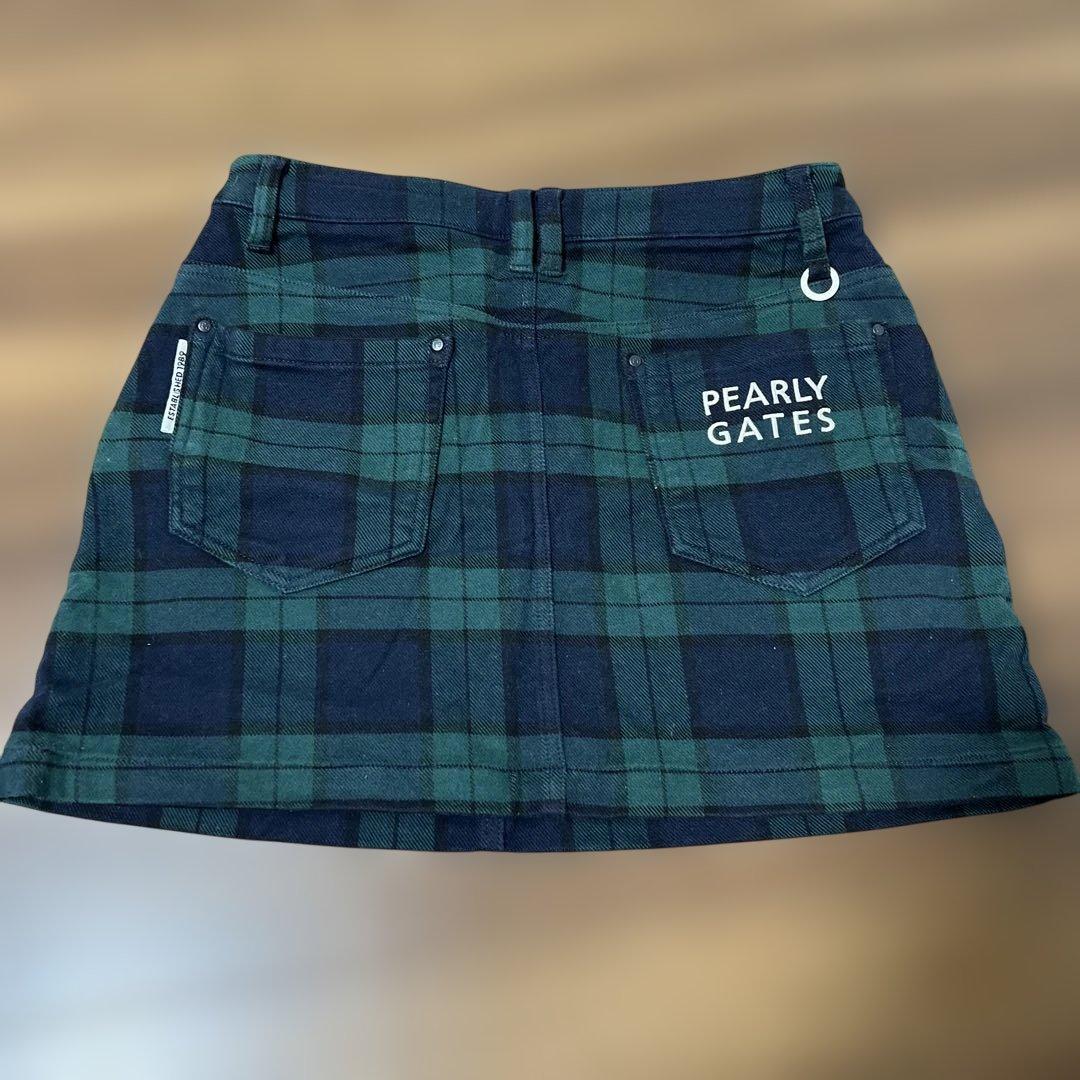 パーリーゲイツ　グリーンブラックチェック スカート