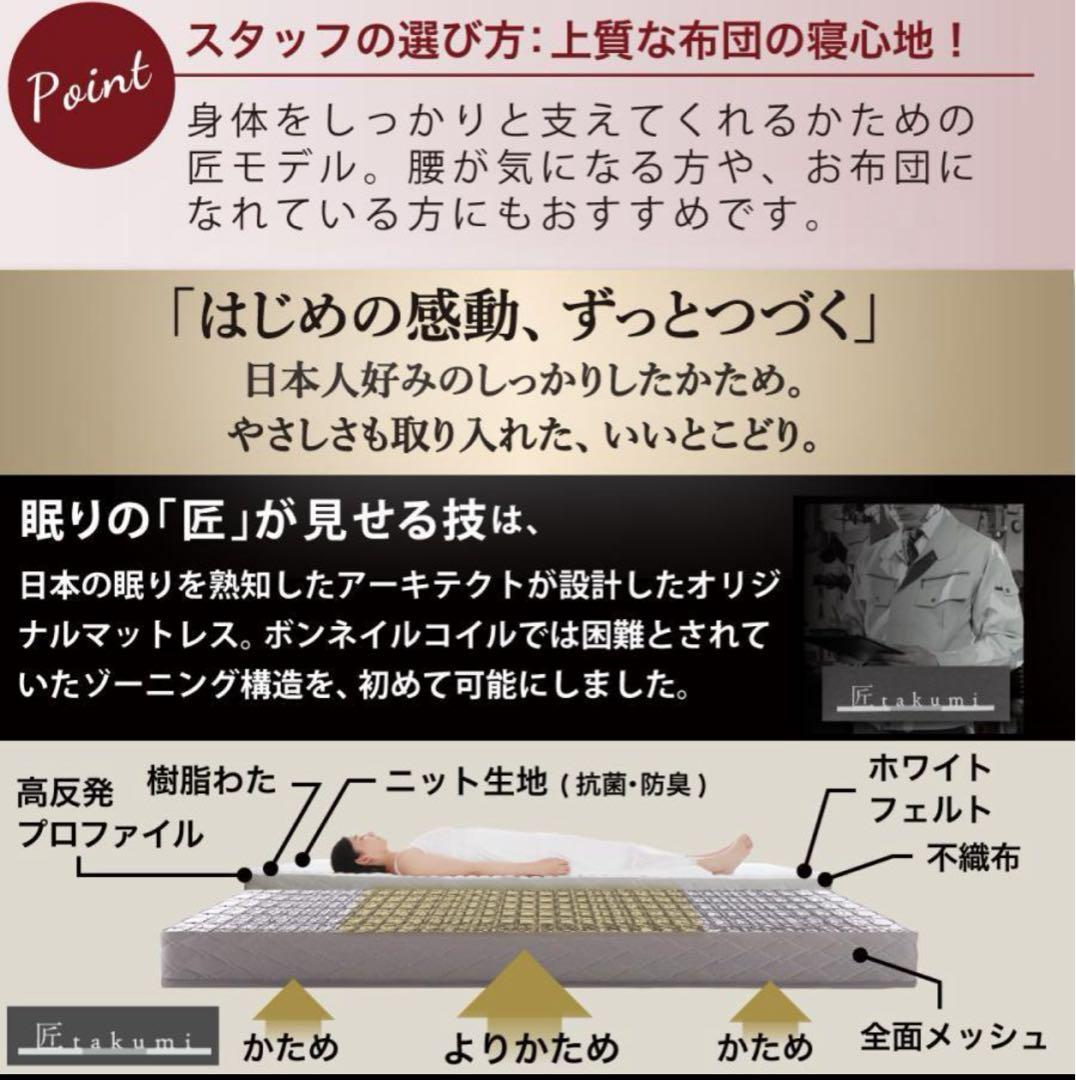 未使用訳あり　真空圧縮ロールでお届け 　匠モデルマットレス　セミダブル　ブラック