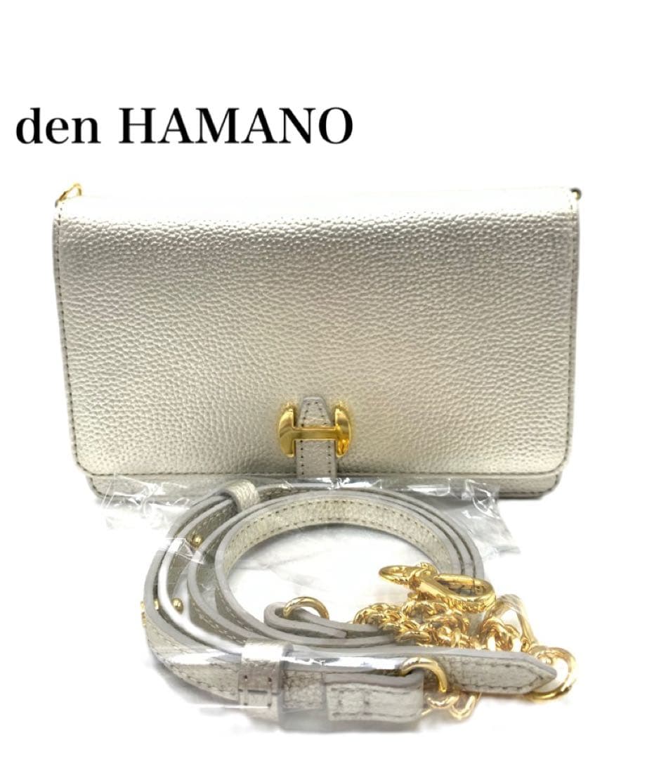 デンハマノ　ブランド　シルバー　ショルダーバッグ　パーティーバッグ　レザー