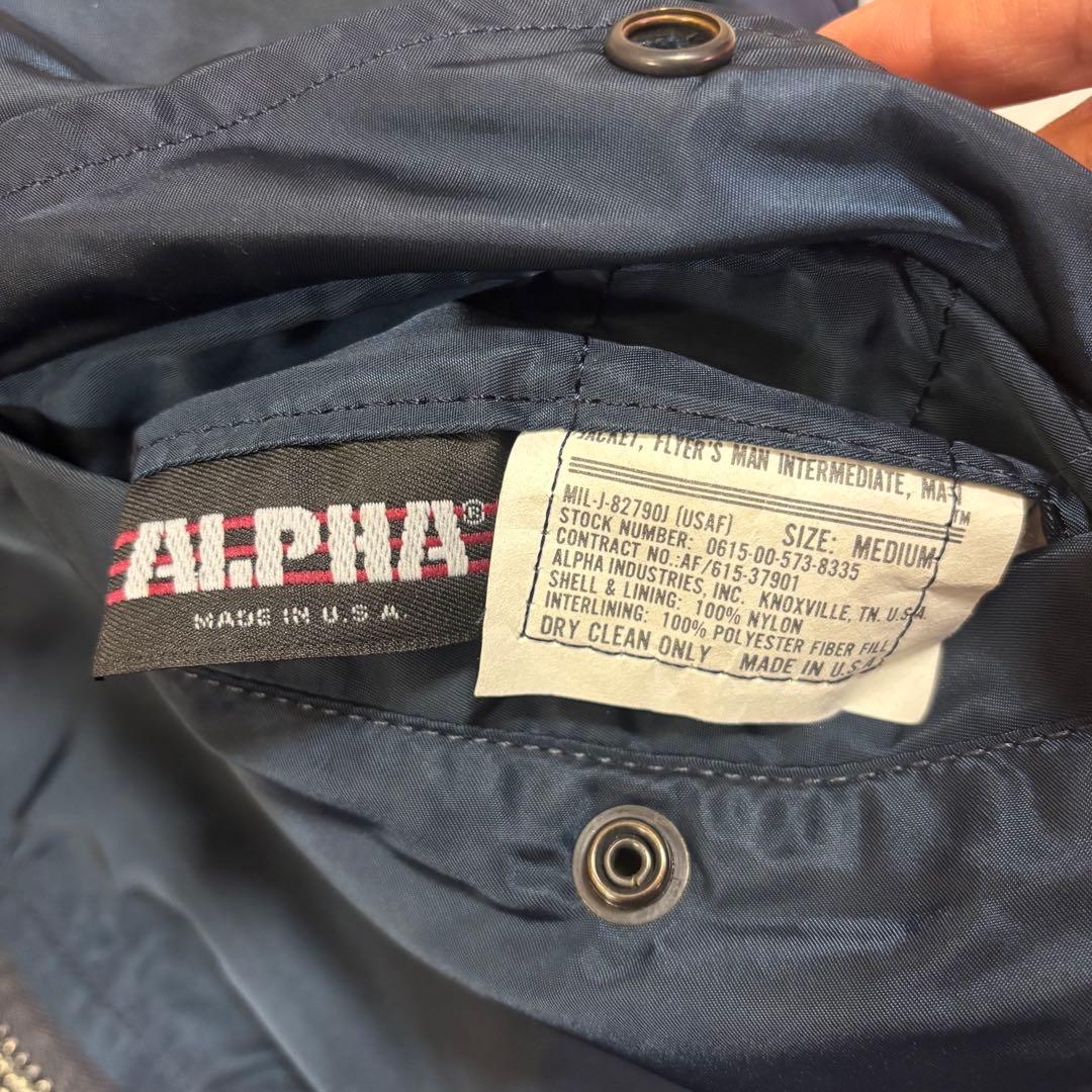 旧タグ ALPHA INDUSTRIES 80s USA製 IDEALジップ