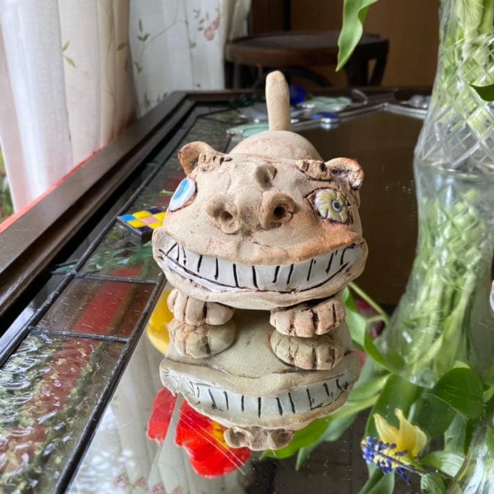 h様へ感謝お嫁入り‼️フィギュリン強運の「BLUEとGOLDのオッズアイねこ」一体